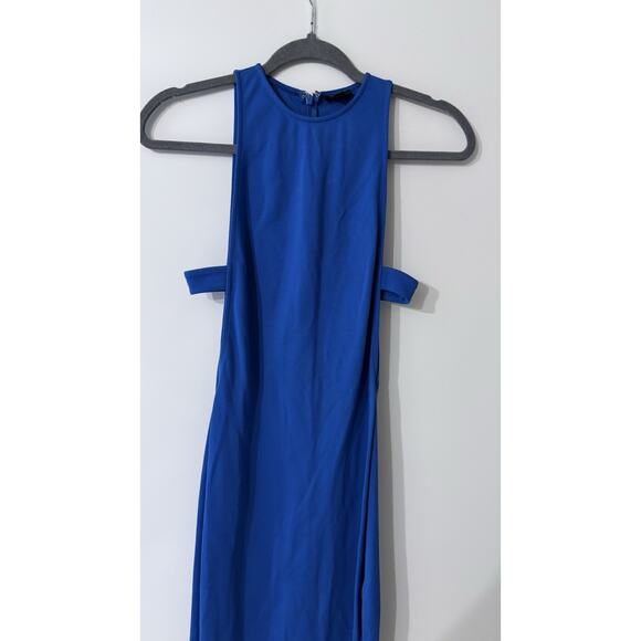 NBD Revolve Cobalt Blue Maxi Dress Cutout Slit Bodycon Gown Party Formal XS - Picture 3 of 6